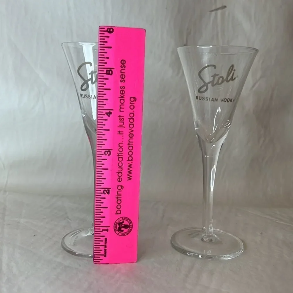 Stoli Russian Vodka 2 Ounces Each Shot Glasses Set Of 2 Included